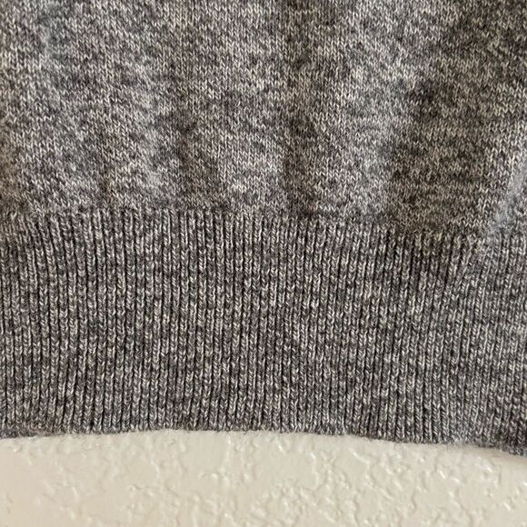 Nordstrom Men's Shop Grey Cotton & Cashmere V-Neck Sweater, Size Medium - Picture 5 of 8